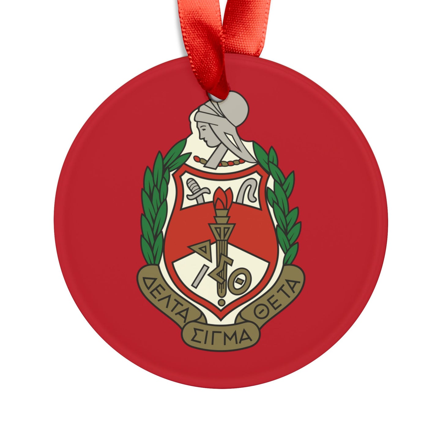 Delta Acrylic Ornament with Ribbon