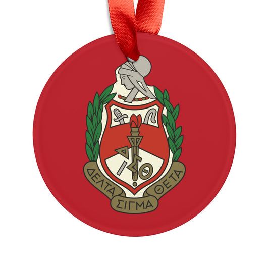Delta Acrylic Ornament with Ribbon