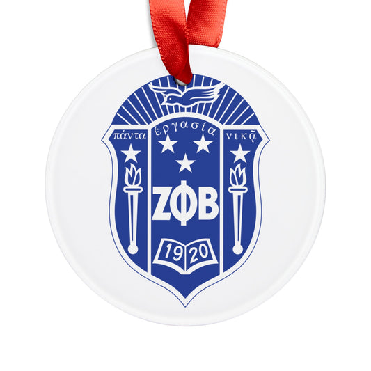 Zeta Acrylic Ornament with Ribbon