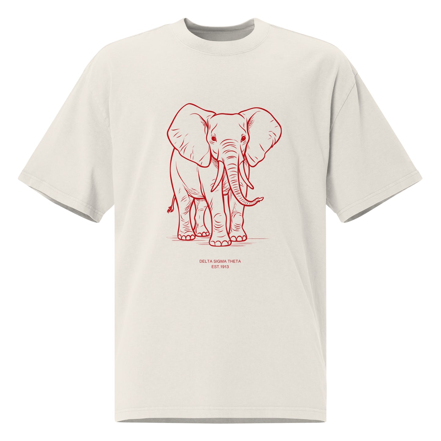 Delta Elephant Oversized faded t-shirt